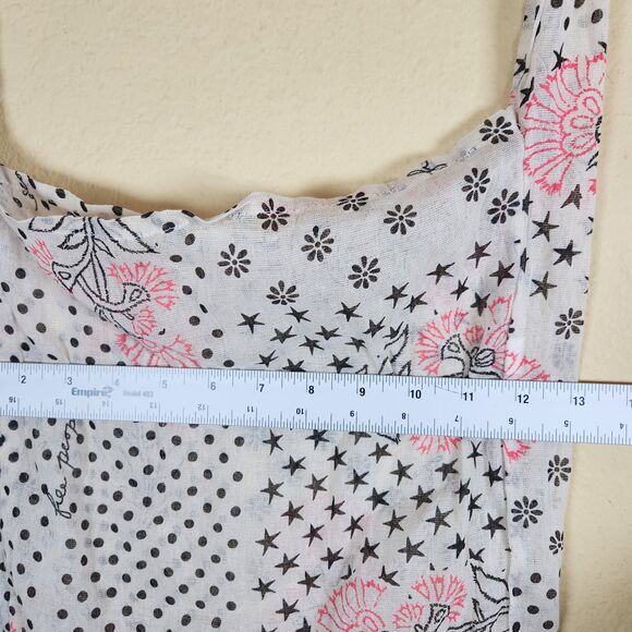 FREE PEOPLE Gauzy‎ Shopper Reusable Tote Bag Stars Dots Floral Boho Market Sling - Picture 6 of 9